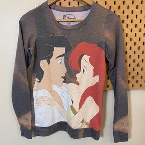 The Little Mermaid Ariel and Eric Embrace Long Sleeve Pullover Sweater